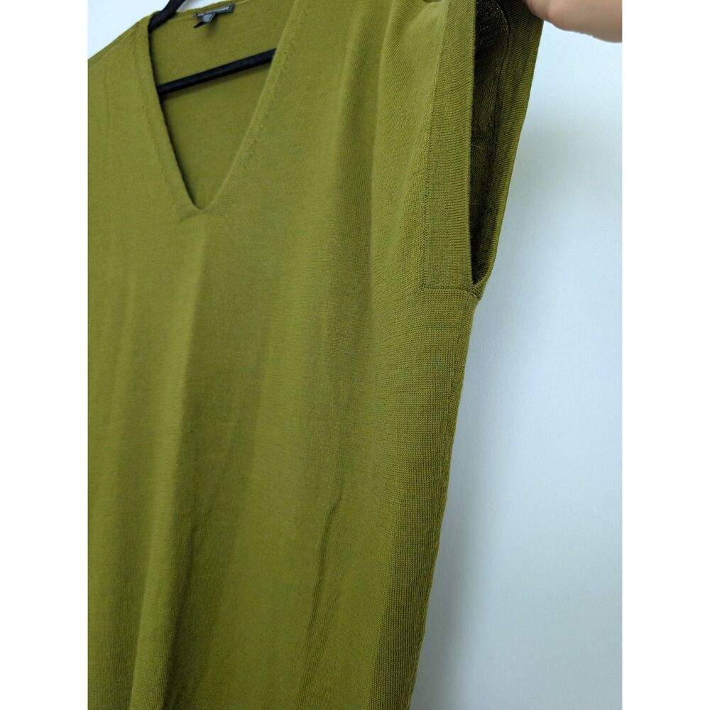 Eileen Fisher Merino Wool Italian Yarn V Neck Longline Sweater Tunic Vest Sz M - Picture 13 of 16